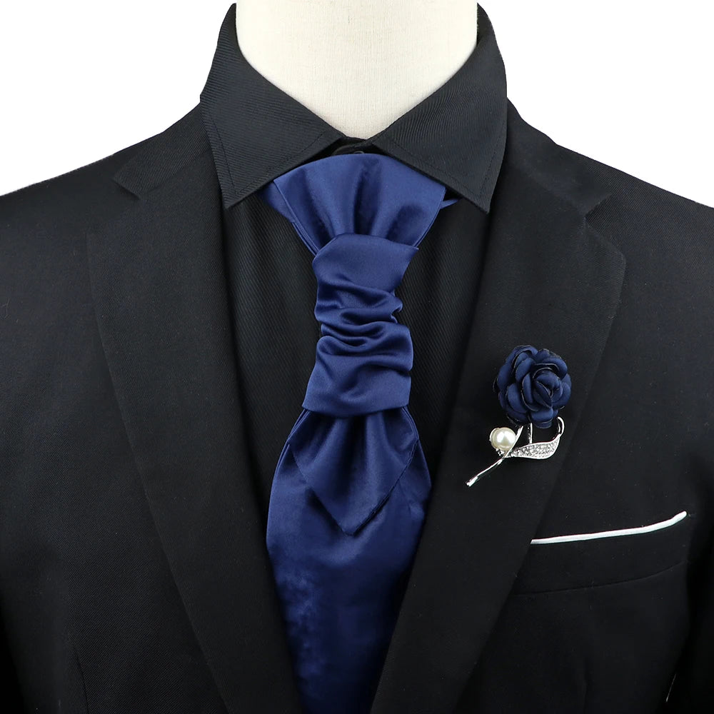 Premium luxury Paisley men's tie &amp; brooch