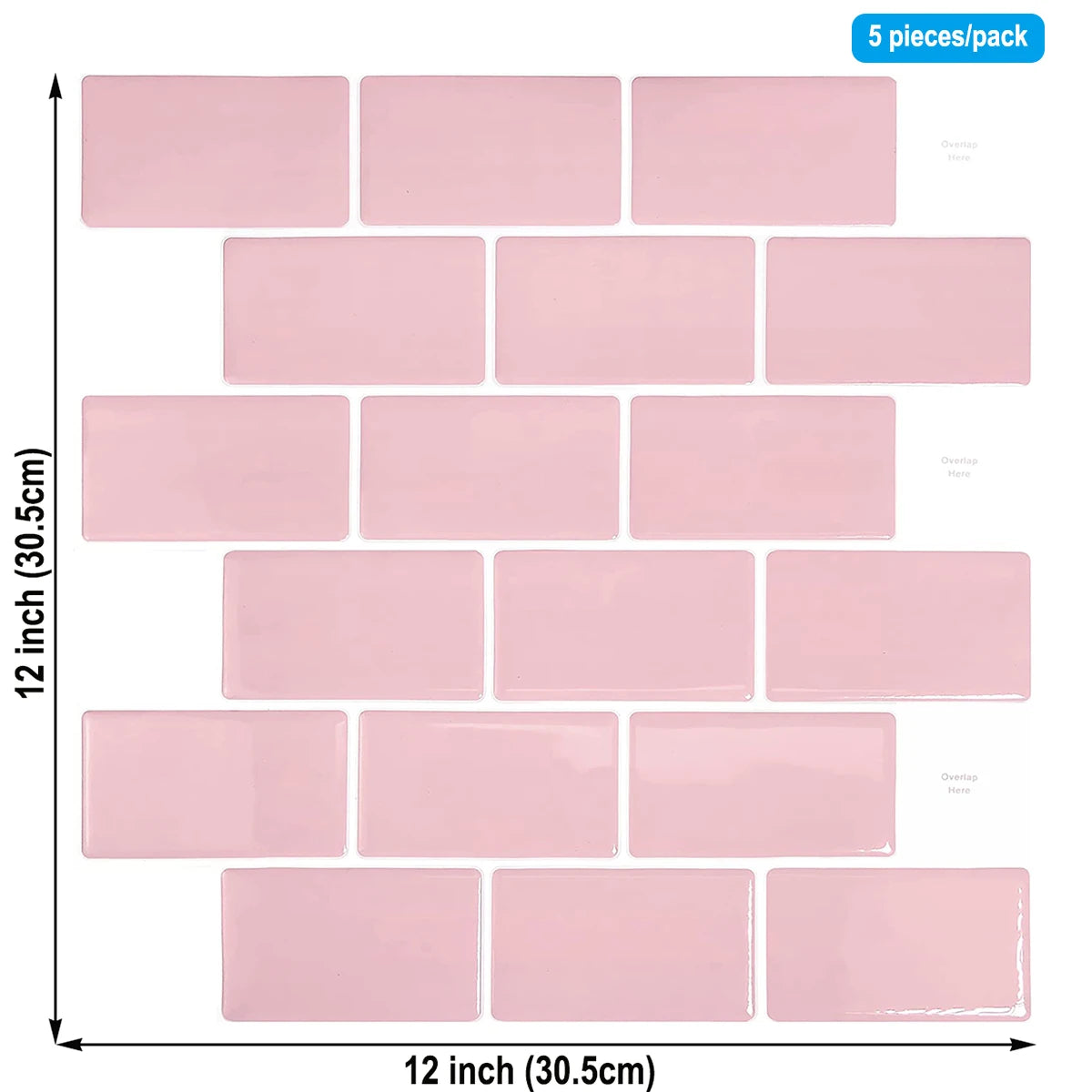 5/10pcs 3D Waterproof Kitchen Wall Sticker 12*12 inch Strong Adhesive Peel And Stick Tiles Home Wallpaper