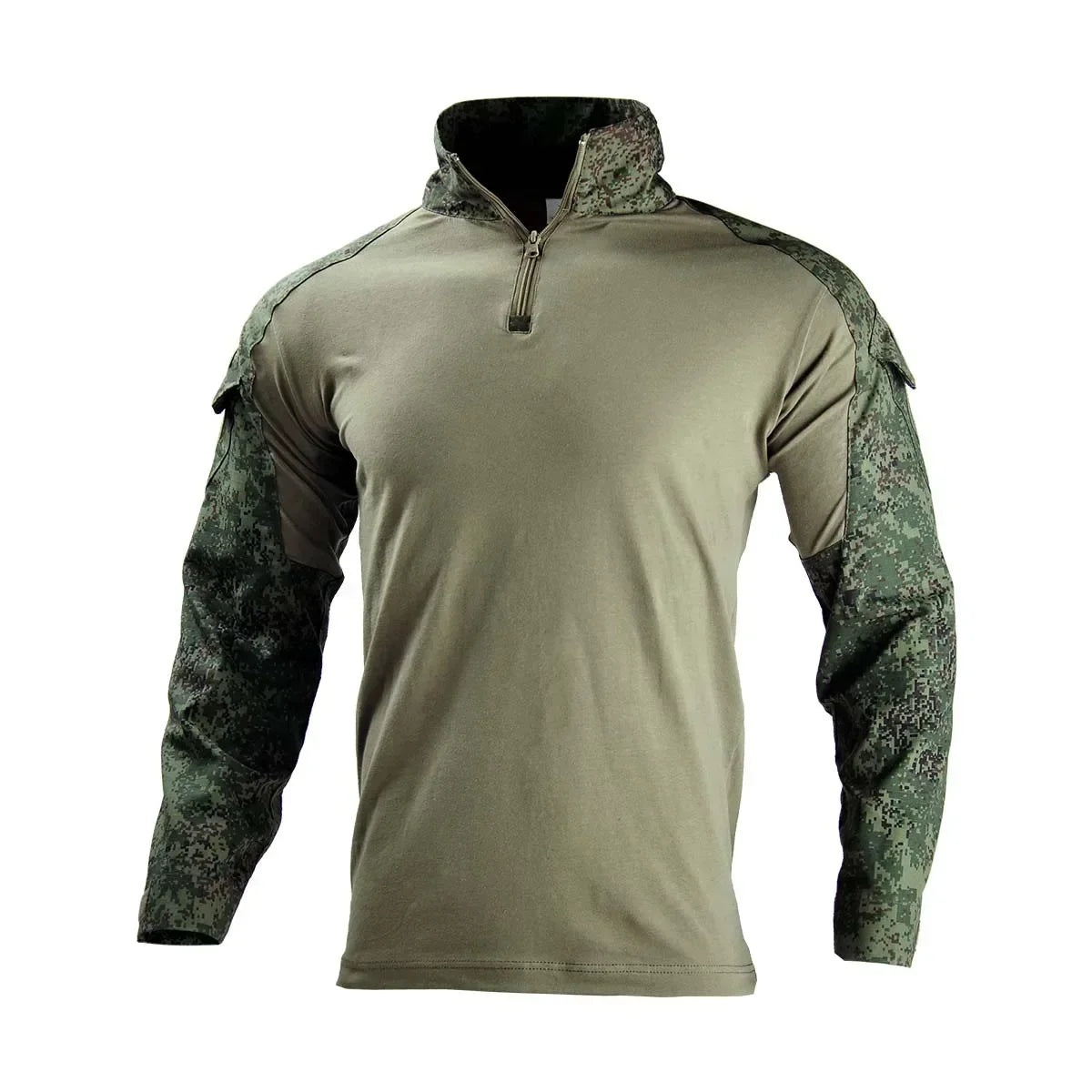 Men's Tear Resistant Cotton Camo Long Sleeve Tactical Shirt