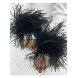 Natural Feather Sleeve Cuffs Gloves Party Cosplay Lace Wrist Cuffs Fur Sleeve Furry Accessories Carnival Stage Show Costume - Daisan Mart