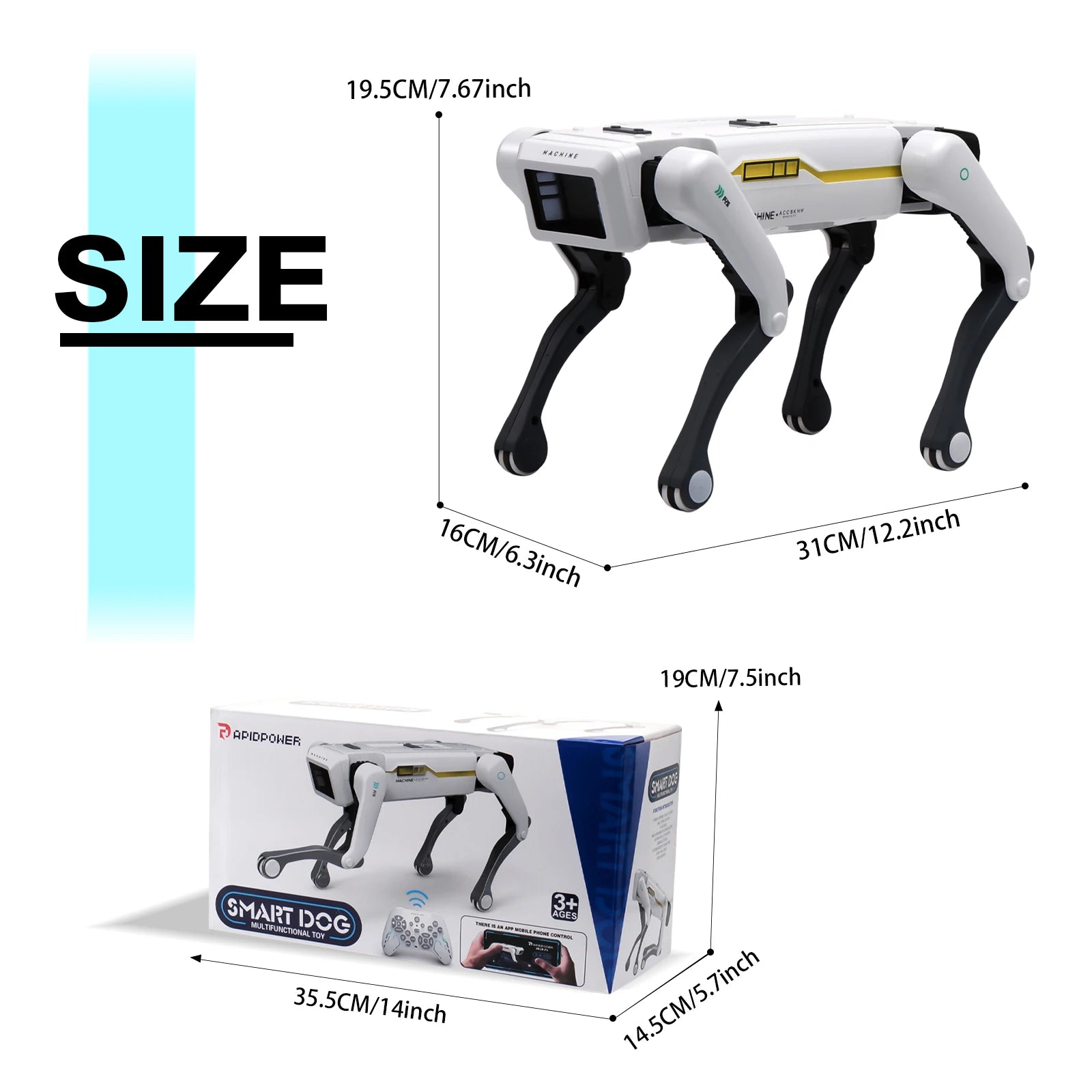 Intelligent AI RC Robot Dog Voice Dialogue APP Remote Control Programming Singing Dancing Machine Dog Kids Toys - Daisan Mart