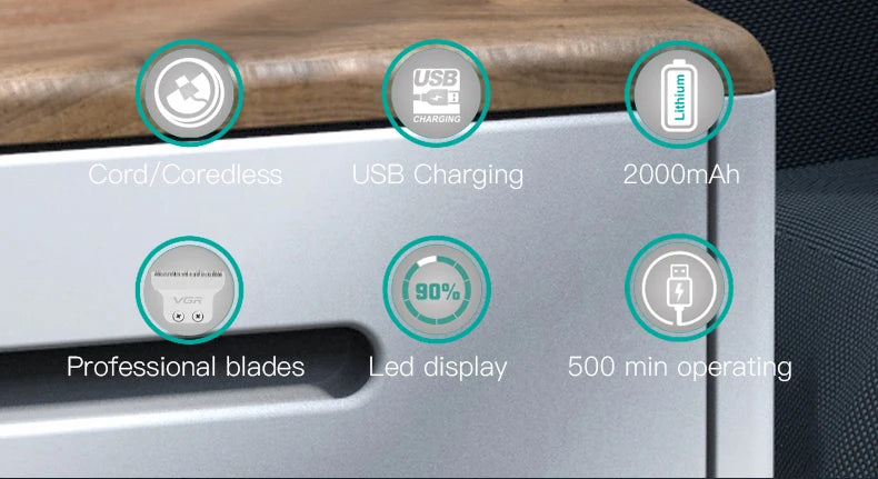 Máy Cắt Tóc VGR V-937 Chuyên Nghiệp Không Dây - Daisan Mart