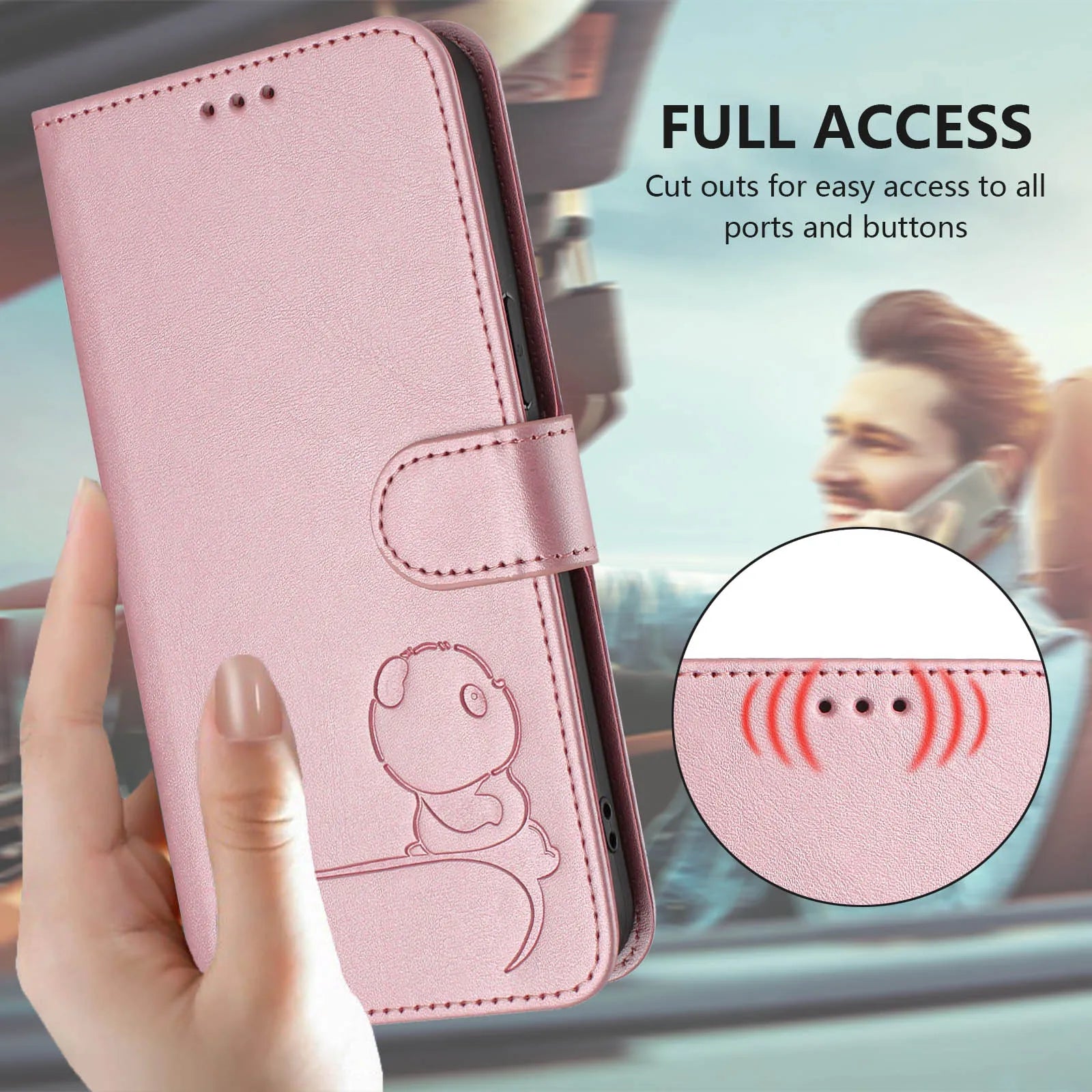 3D Bear Leather Wallet For iPhone - Multi-Functional Case