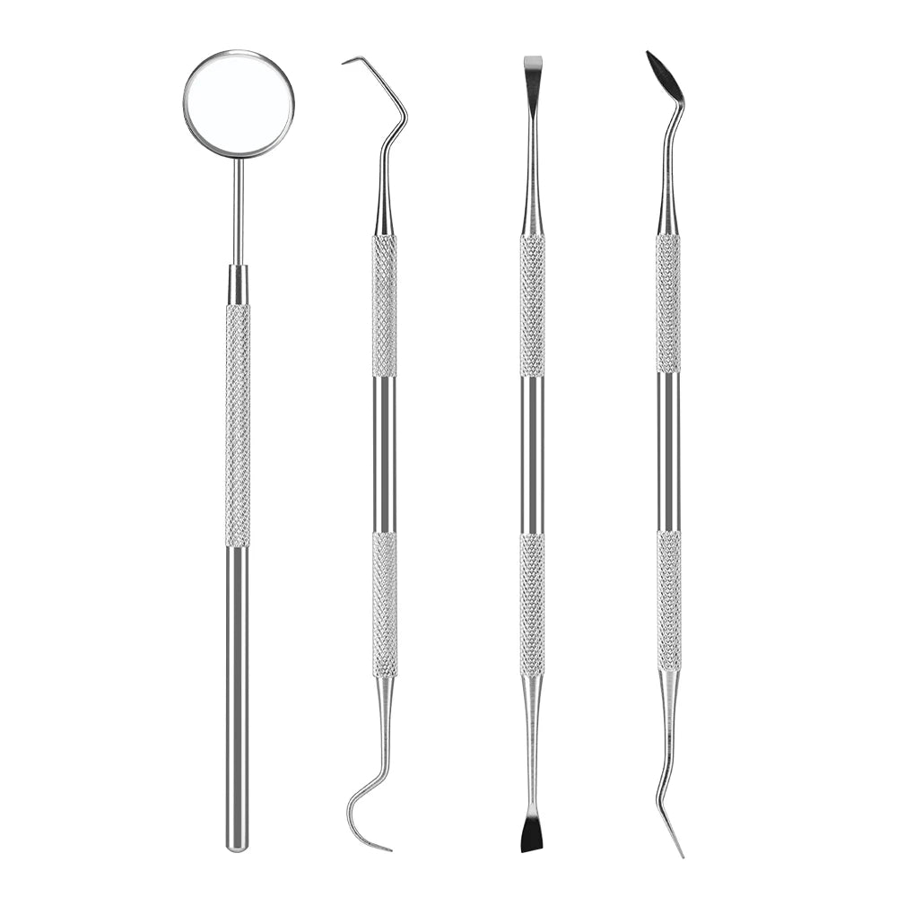 4pcs/Set Tartar Scraper Scaler Plaque Remover Teeth Cleaning Tool Dentist Dental Hygiene Kit Dental Calculus Remover Oral Care - Daisan Mart