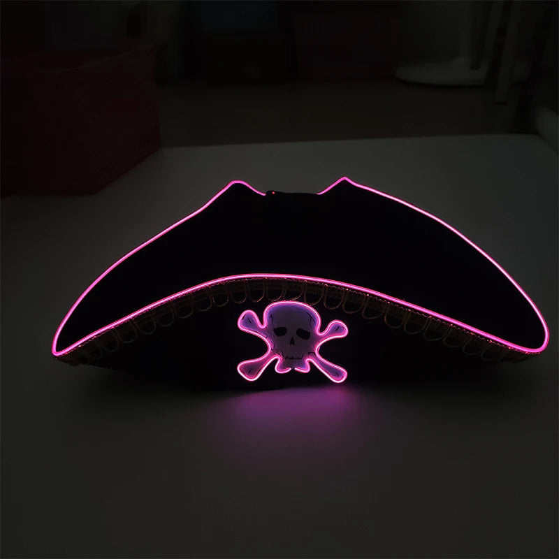 Adult Halloween LED Light Up Pirate Hat