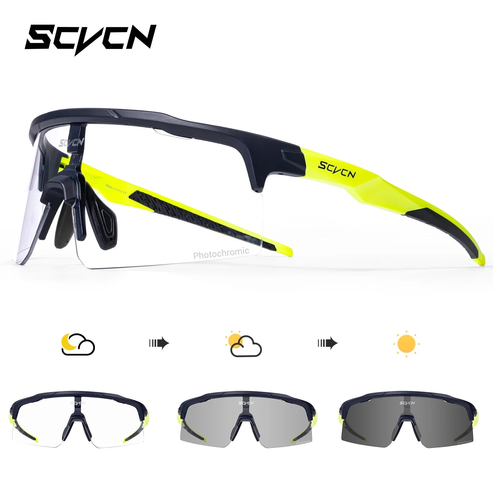 SCVCN Photochromic Sunglasses - Cycling, Sports, UV400 Protection