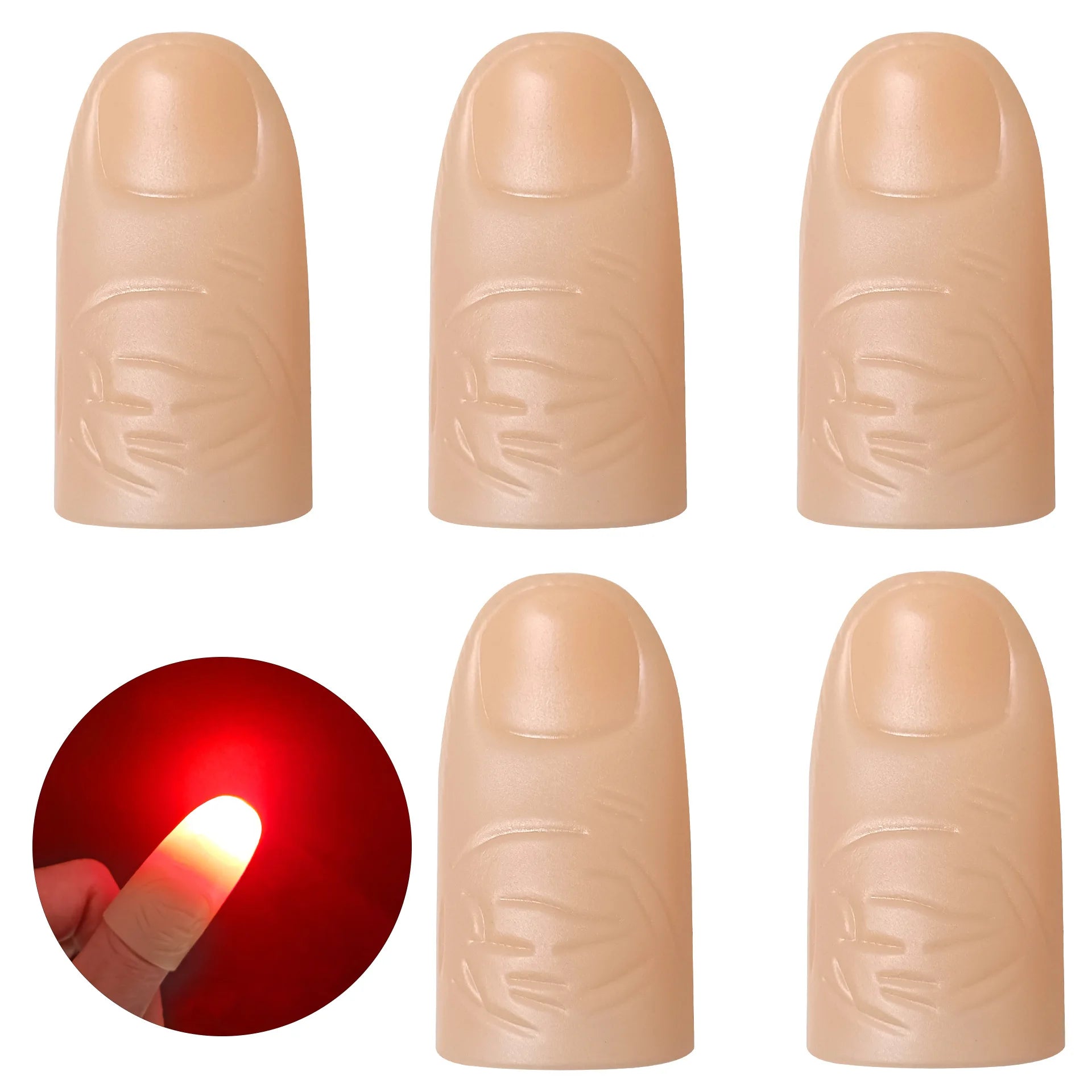 6/4/2Pcs Magic Thumb Light Party Favor Toys for Kids Adults Magic Finger Light Flashing Finger Sleeve Halloween Magic Props Gift