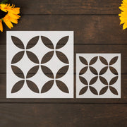 Reusable Large 2Pack 12Inch and 8Inch Floor Stencils for Wall Floor Yard Tile Concrete Painting Drawing Spraying DIY Home Decora