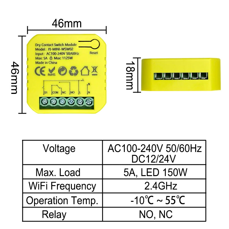 Tuya WiFi Smart Switch 5A Remote Control 