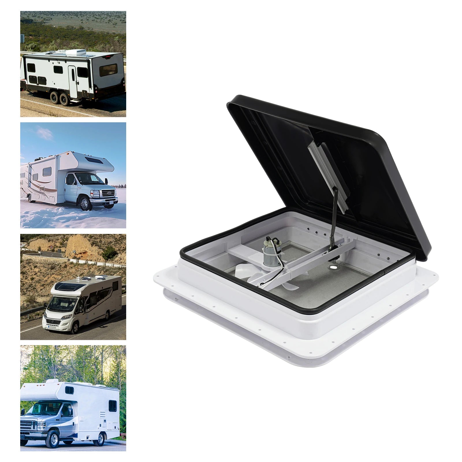 Quạt thông gió chống bụi cho mái xe RV 42cmx42cm