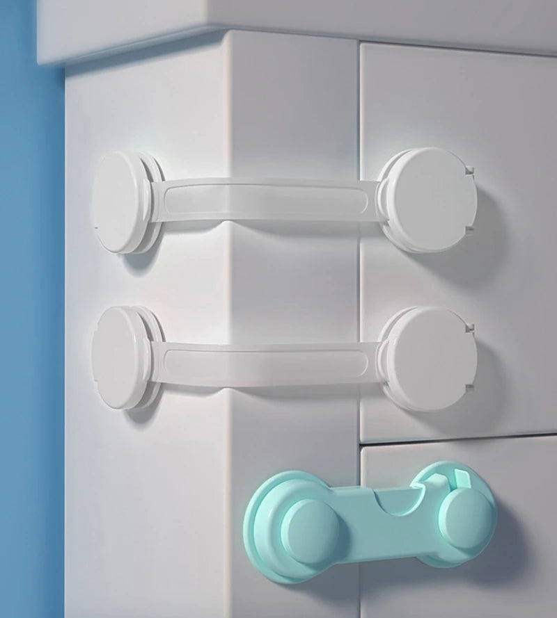 Multi-function Security Protection Locks Baby Safety Cabinet Drawer Door Buckle Home White Toilet Refrigerator Lock 5Pcs/Lot - Daisan Mart