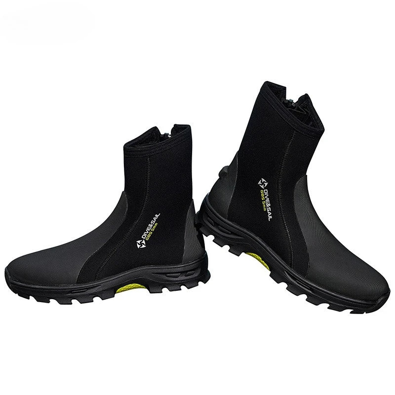 Adult 5MM High Top Hard Sole Diving Boots for Snorkeling Beach Outdoor