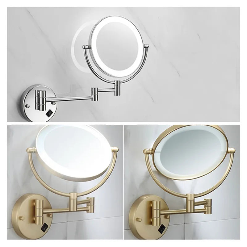High-end Gold-Plated LED Folding Makeup Mirror