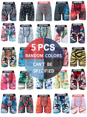 Men's Summer Breathable Printed Boxer Shorts 5 Pieces