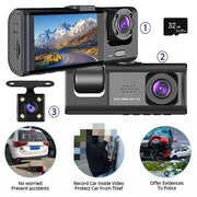 3-Eye Dash Cam, Night Recording, Full HD 1080P