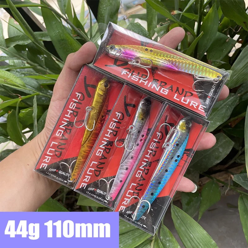 VIB Fishing Lures 35g 44g Sinking Vibration Blade Bait Spinner Spoon Jigging Lures Treble Hooks Bass Fishing Tackle