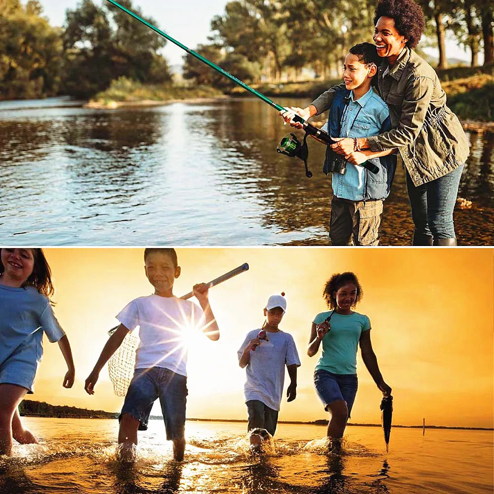 Bộ Cần Câu Cá Carbon Xếp Gọn 1.8m/2.1m Kèm Máy Câu