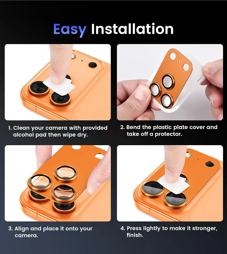 Metal Ring Lens Camera Protector Glass For iPhone 17 Pro Max Alloy Lens Cover For iPhone17 Pro Tempered Glass Cap Accessories