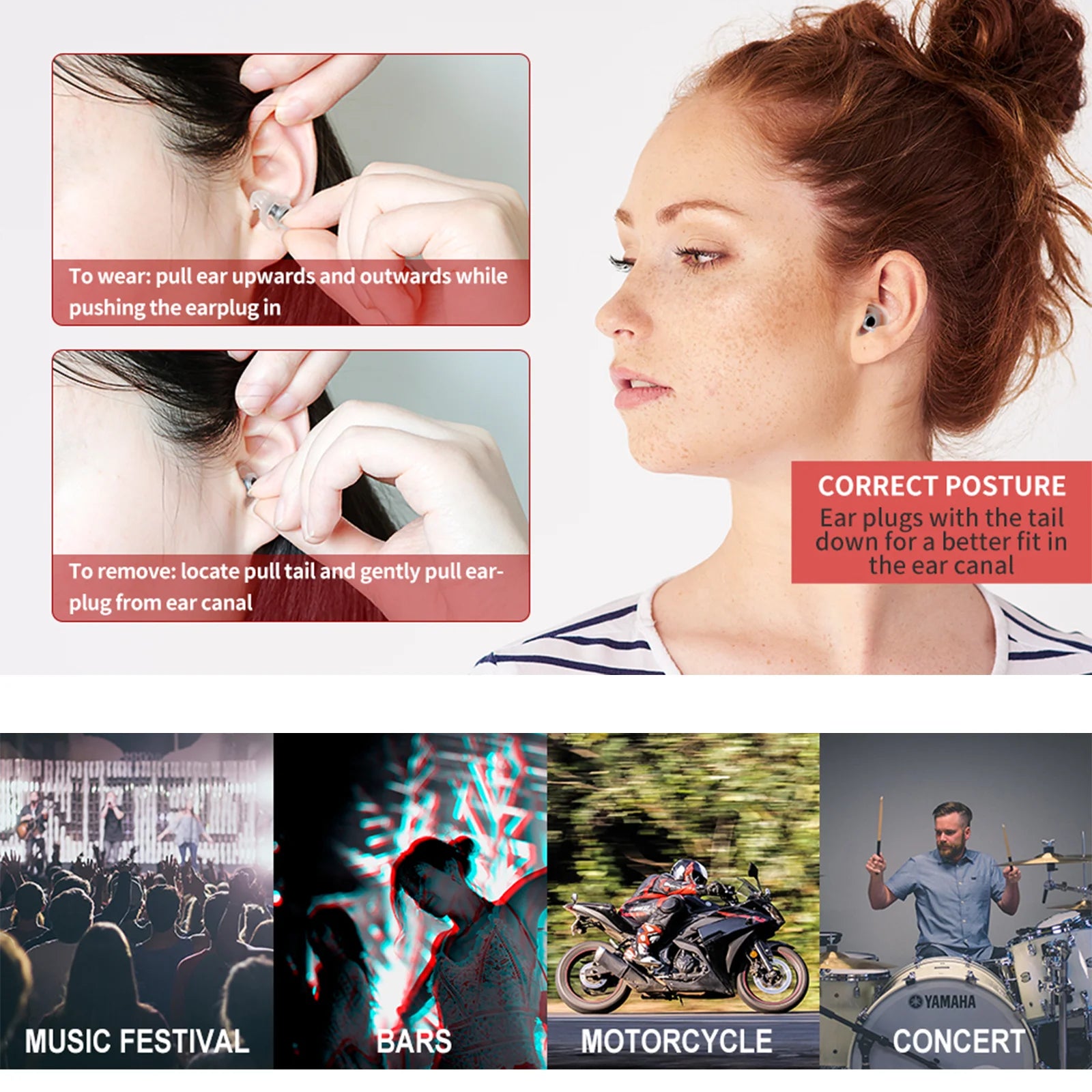 High Fidelity Concert Ear Plugs for Music- Reusable Musicians Earplugs for Noise Cancelling, Concert Festivals, Drummers, DJS