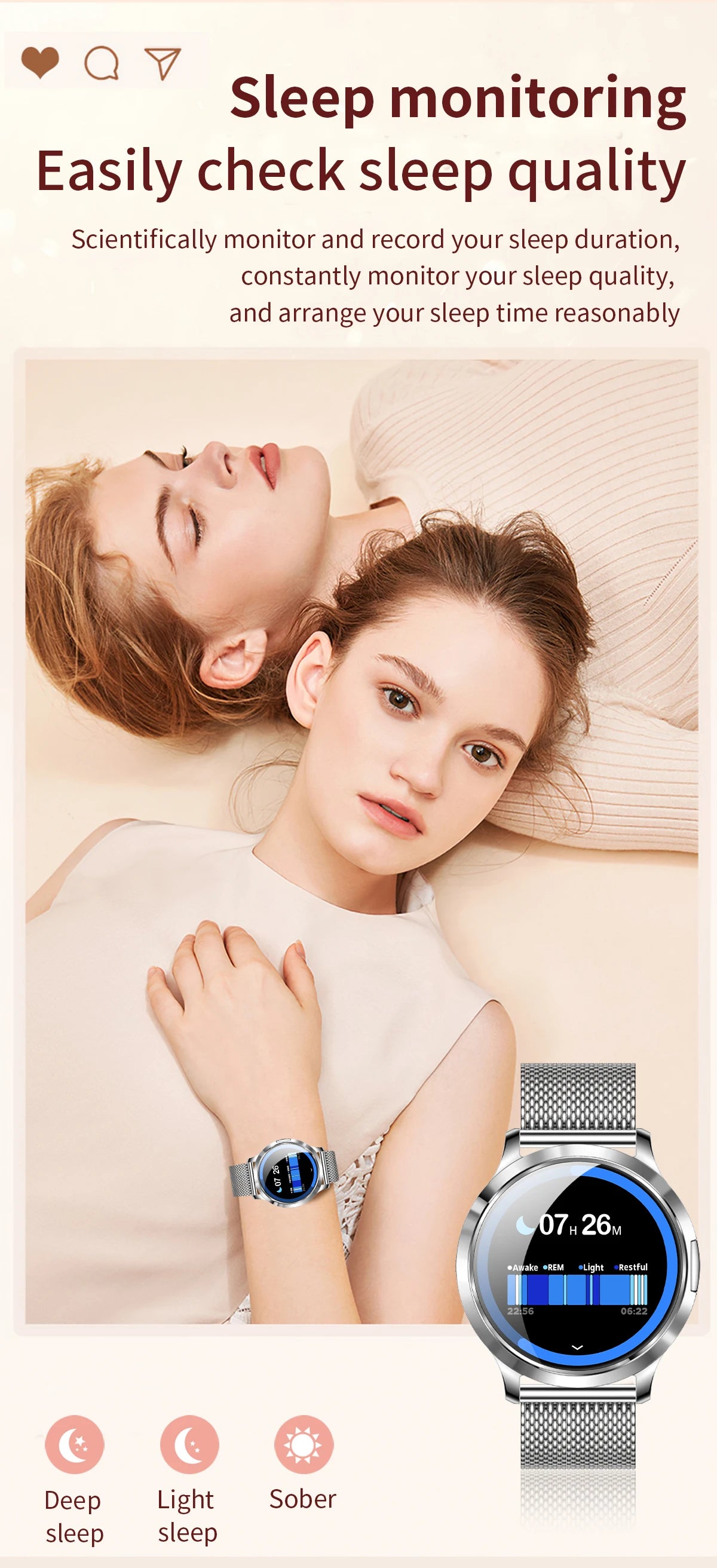 Đồng Hồ Thông Minh Nữ 2025 Màn AMOLED Chống Nước IP68