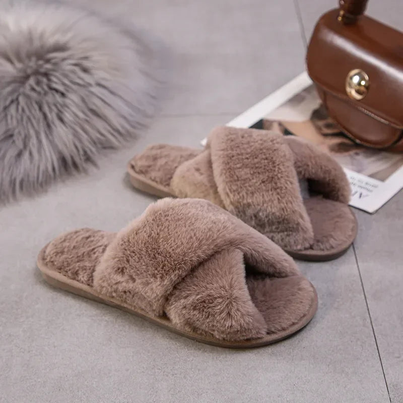Warm Furry Slippers - Women &amp; Men, Indoor Wear 20024
