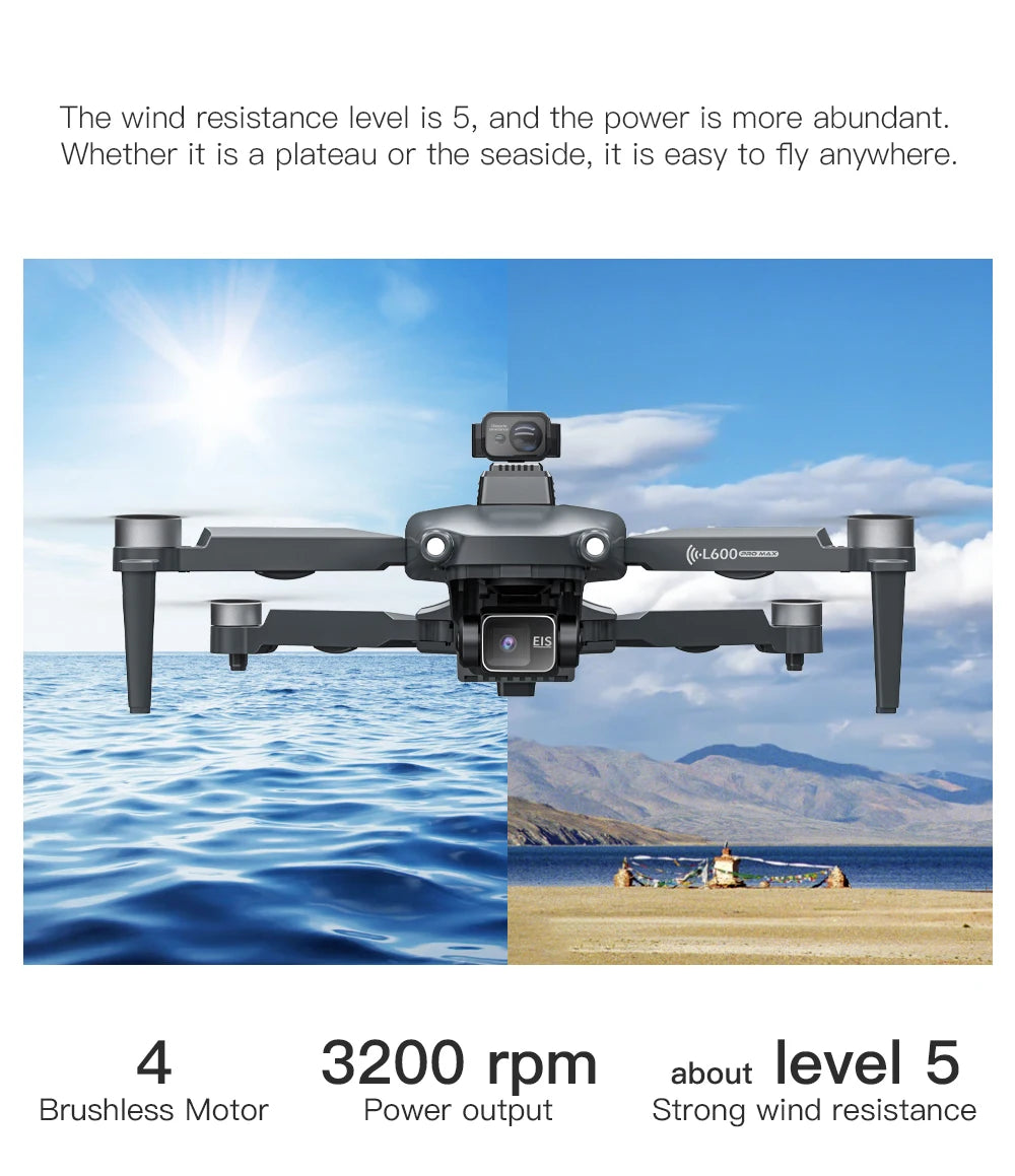 L600 Pro MAX/Pro GPS Drone 4K Professional HD Camera 3-axis gimbal Aerial 5G Wifi Obstacle Avoidance Brushless FPV RC Quadcopter