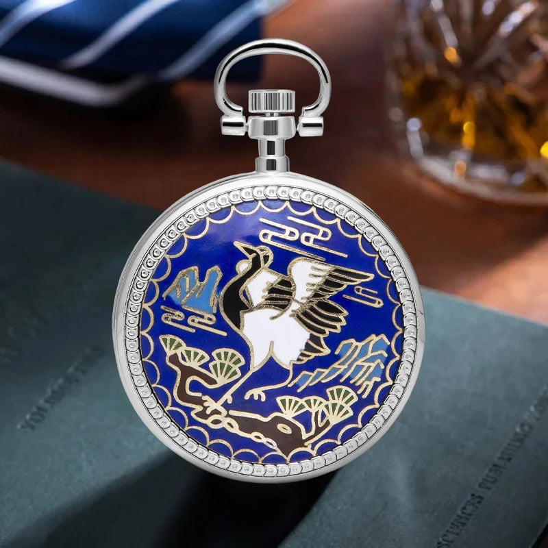 Đồng hồ cơ Mặt Trời Mặt Trăng Sao, dây xích dày đẹp.