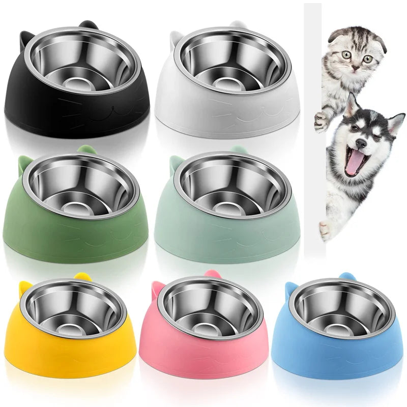 Pet Bowls Dog Food Water Feeder Stainless Steel Pet Drinking Dish Feeder Cat Puppy Feeding Supplies Small Dog Accessories - Daisan Mart