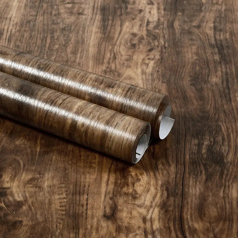 Giấy dán tường giả gỗ chống nước tự dán PVC