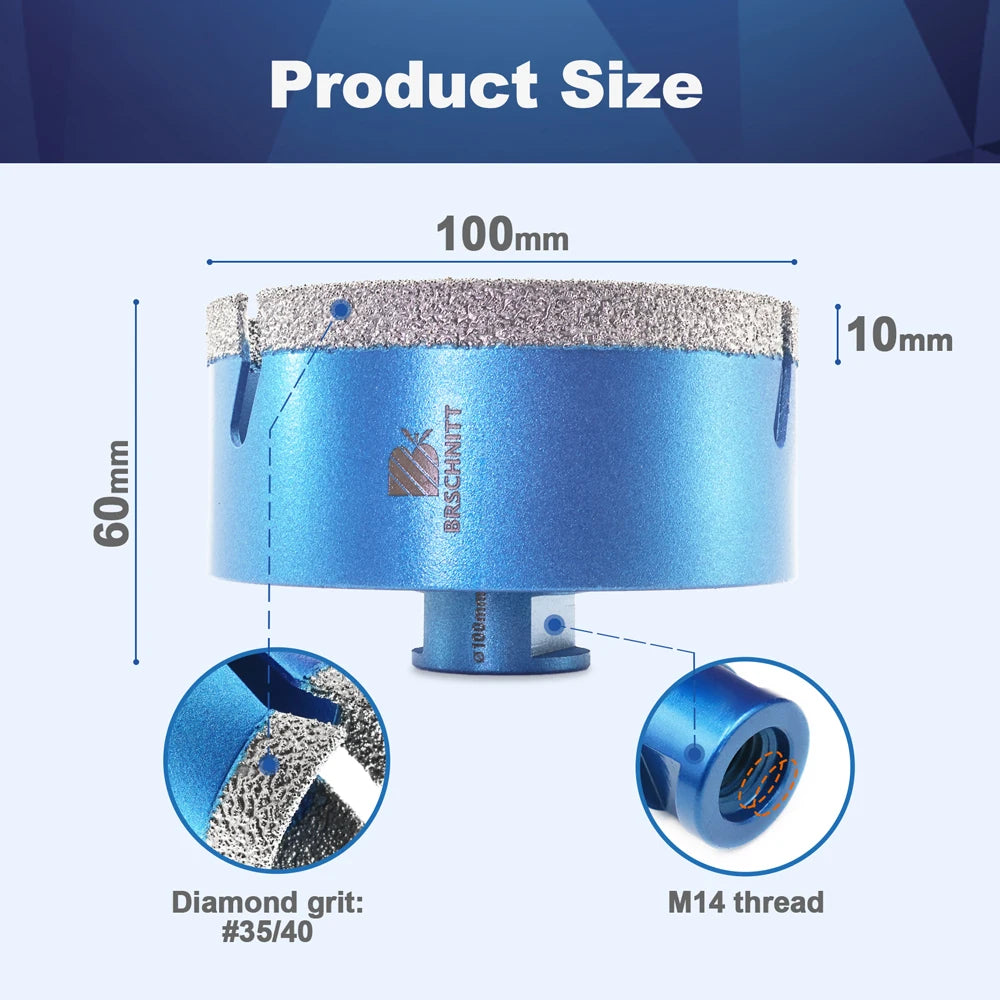 Mũi Khoan Kim Cương Đa Năng Cắt Gạch Đá M14 20-125mm - Daisan Mart
