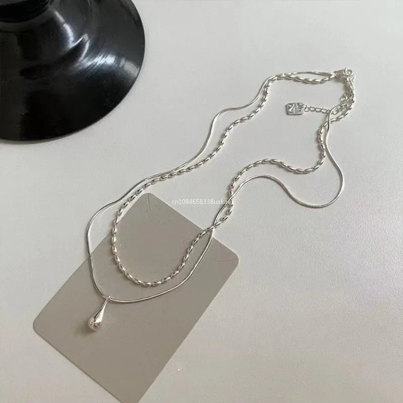 2025 Silver Couple Necklace - Elegant Pendant For Women