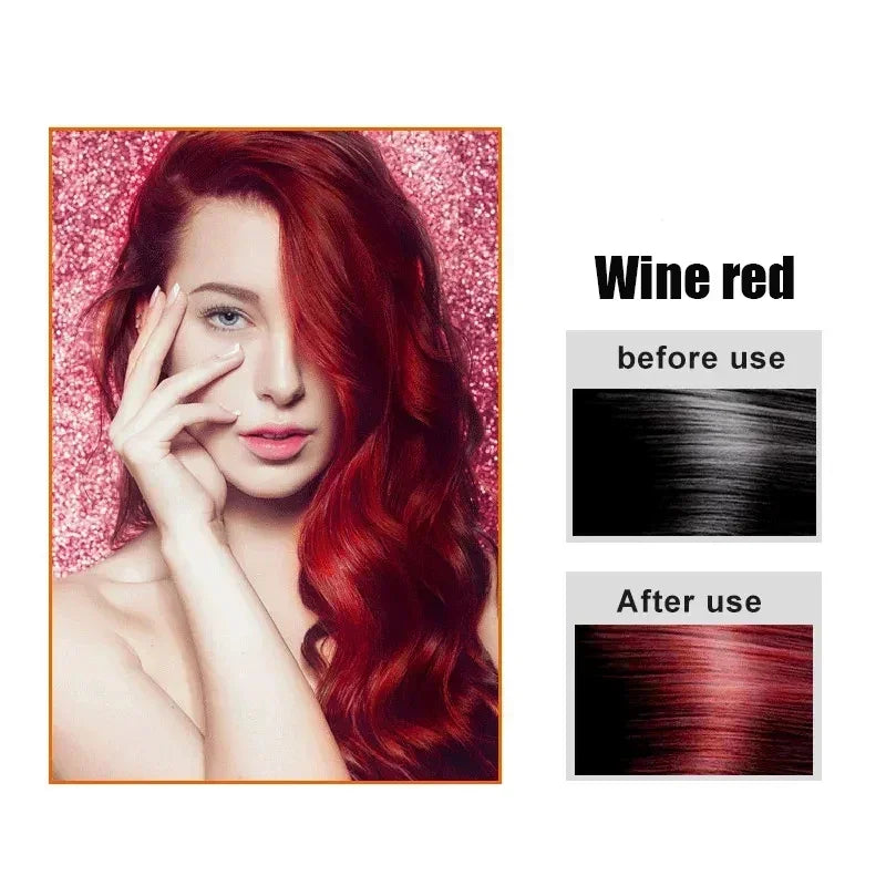 7-Color Herbal Hair Dye Shampoo, Gentle &amp; Long-Lasting