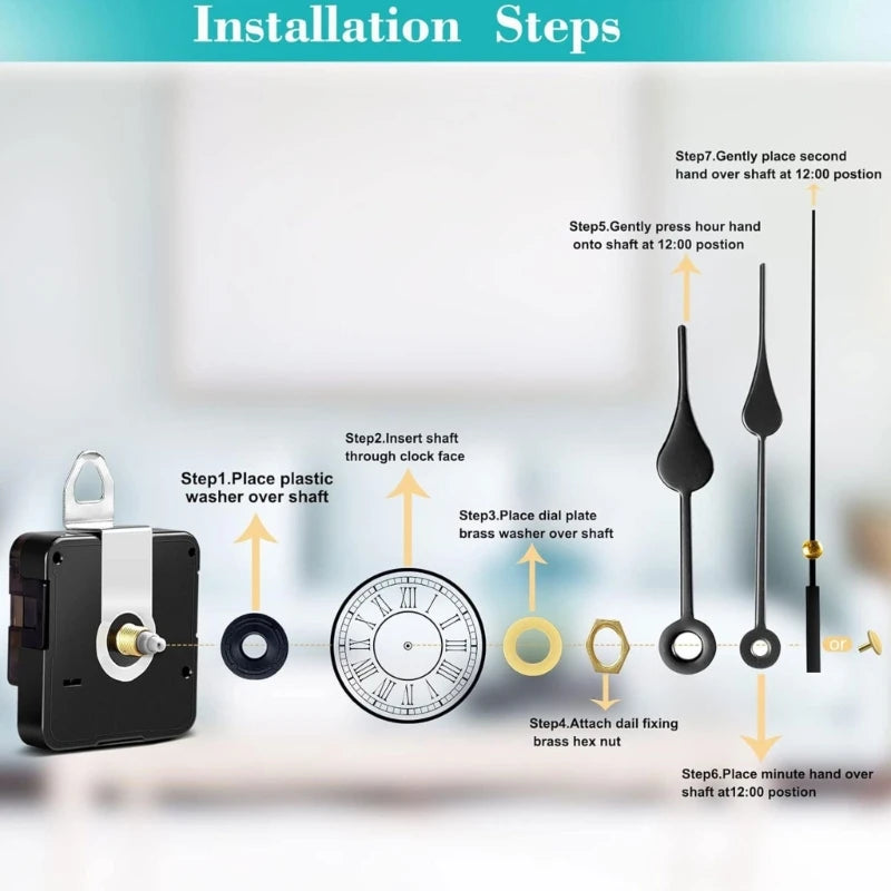 Bộ Thay Máy Đồng Hồ Treo Tường Chạy Pin Êm Ái