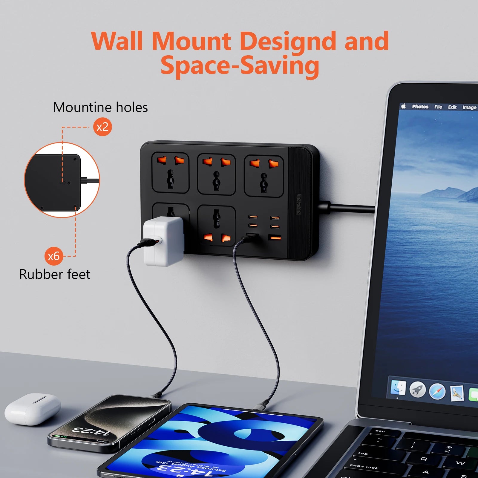 Ổ Cắm Đa Năng Power Strip 1.5M, USB PD 20/30W - Daisan Mart
