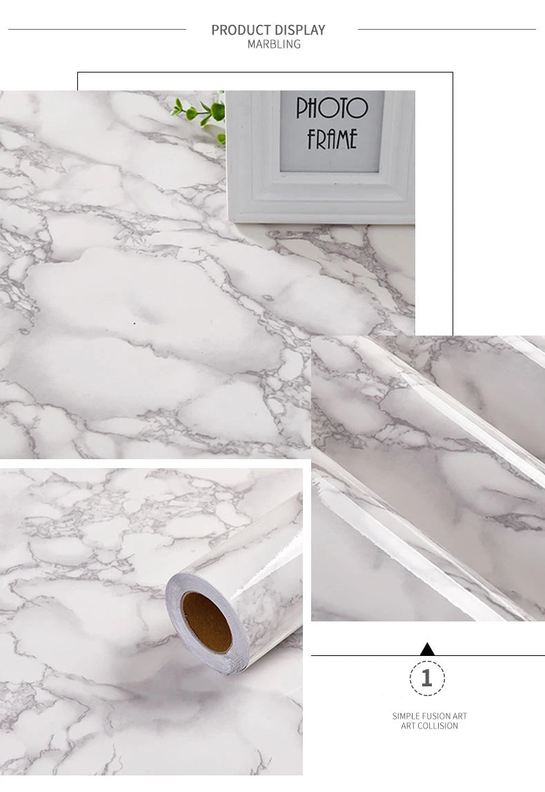 Decal Dán Bếp Chống Dầu Nước, Cải Tạo Tủ Bếp Marble - Daisan Mart