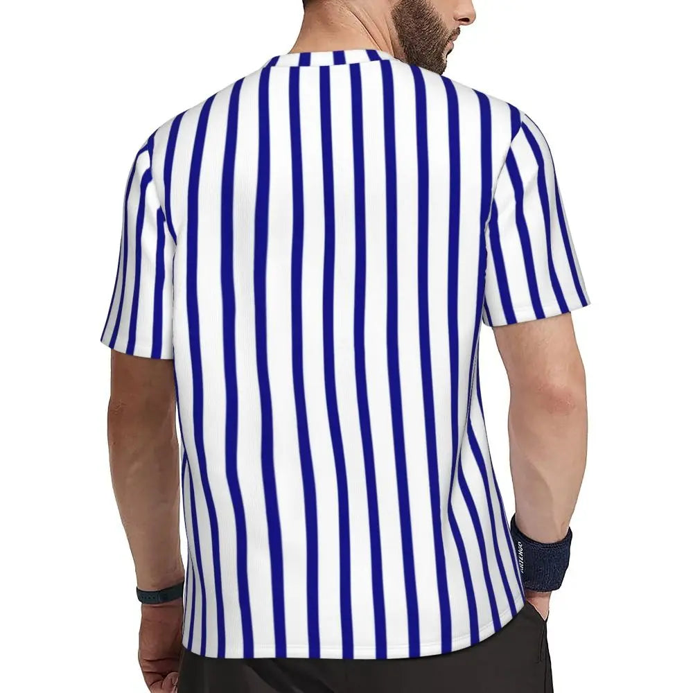 Stylish Mondrian Striped Men's Gym T-Shirt