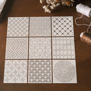 YOMDID 9pcs Sashiko Embroidery Templates Reusable PET Sewing Stencils DIY Embroidery Patterns Geometric Line Quilting Template - Daisan Mart
