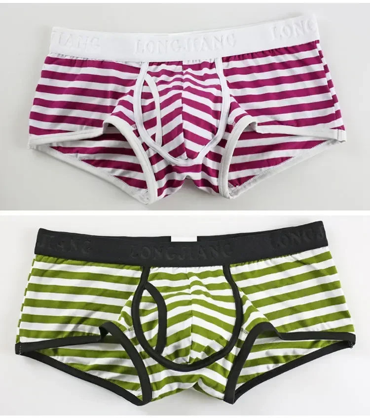 Quần lót nam cotton thoáng khí sọc mềm U-pouch