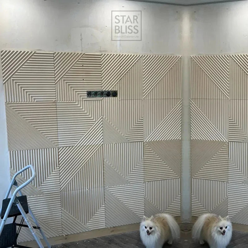 3D wall panel with golden wood grain, waterproof, 3m²