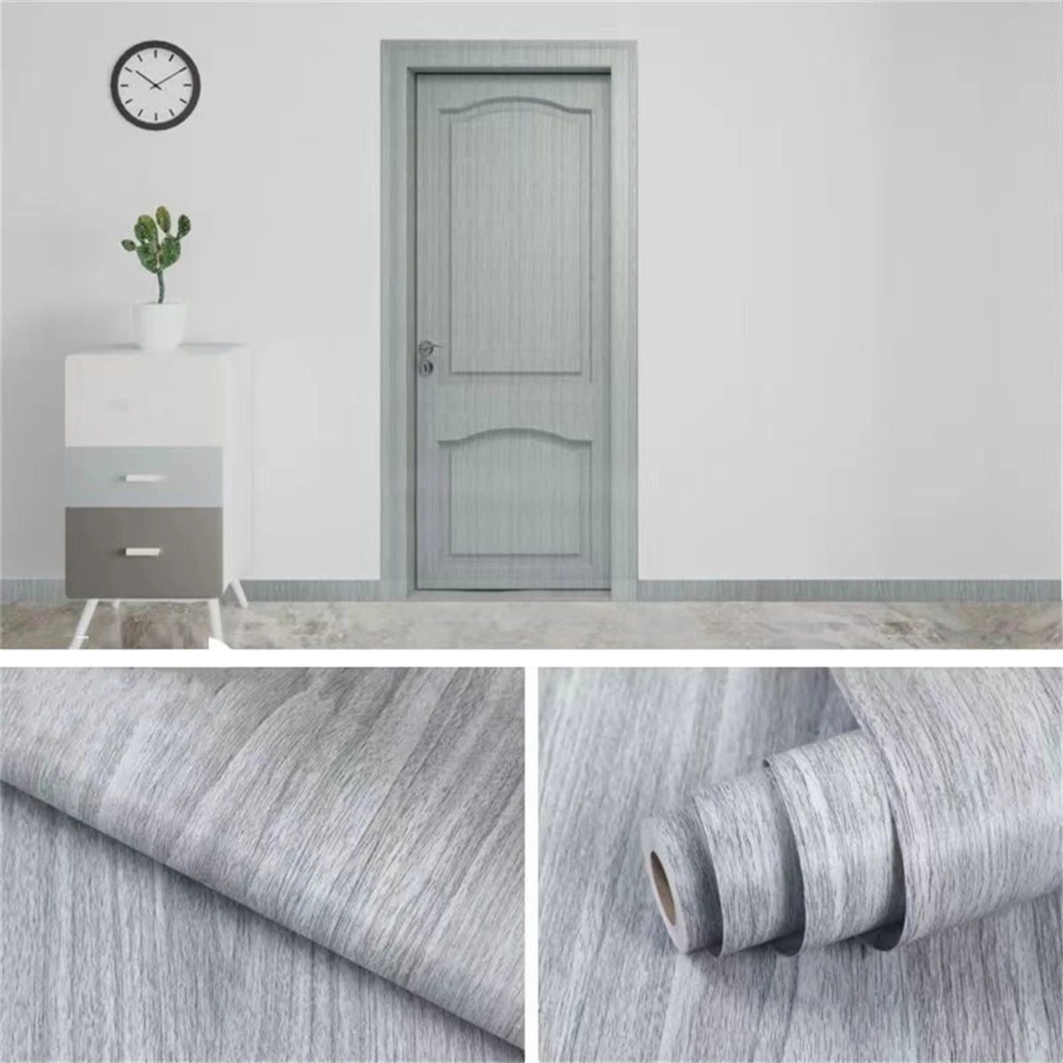 60/80cm Wide Wood Sticker for Furniture Wallpaper PVC Wallstickers DIY Waterproof Walls Kitchen Door Wardrobe Cabinet Decor Film