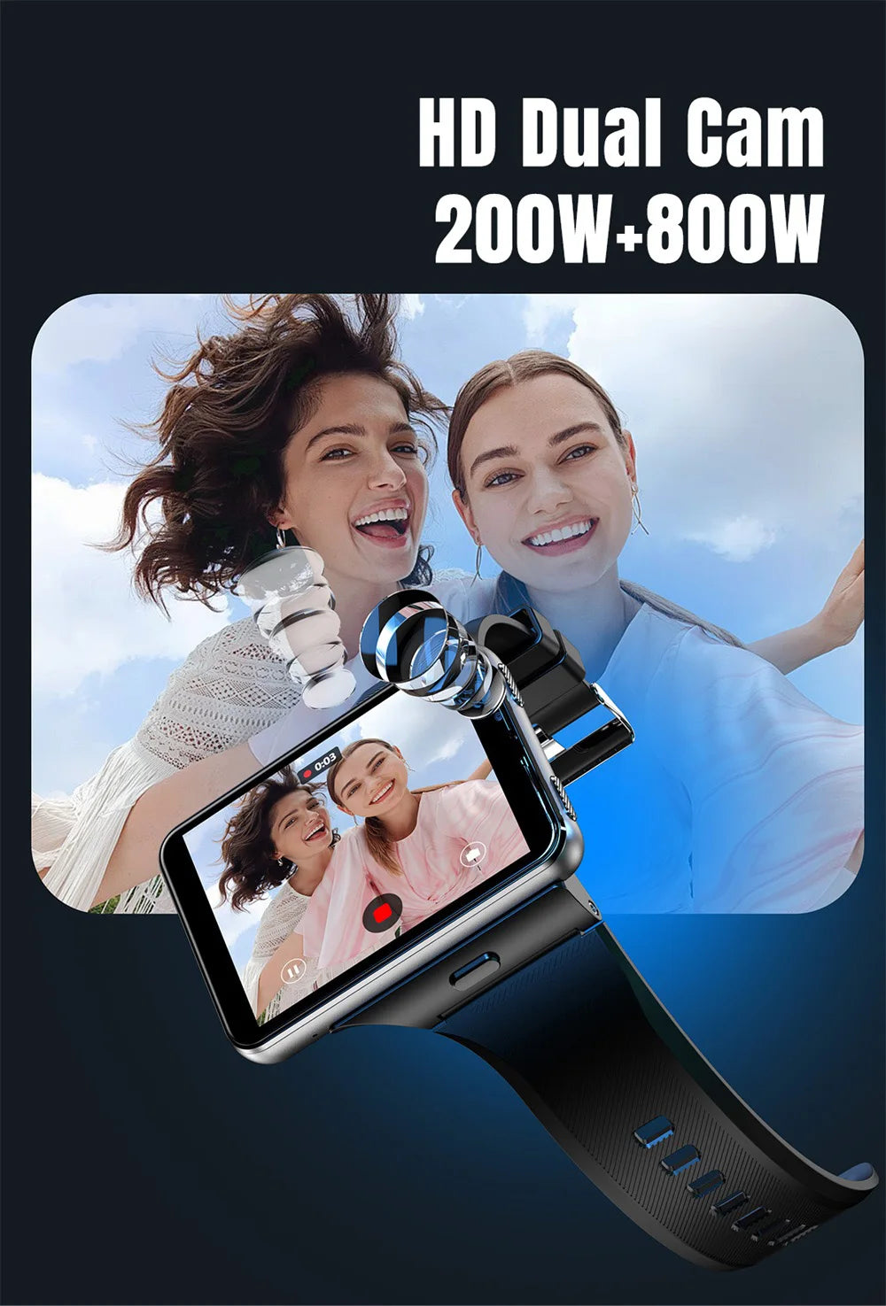 Đồng Hồ Thông Minh 4G Android 11, Camera Kép, GPS