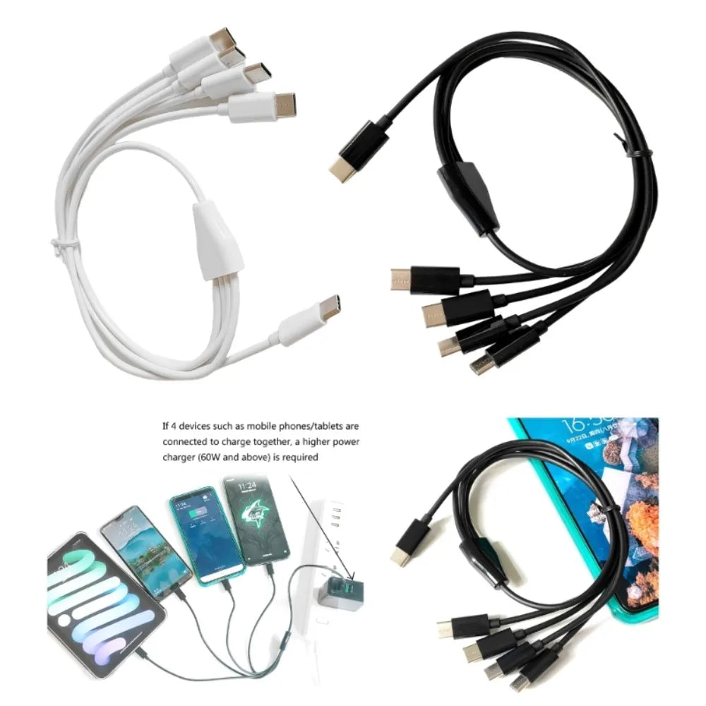 Cáp Sạc Đa Năng 4in1 Type-C Ra 4 Đầu USB Tiện Dụng - Daisan Mart