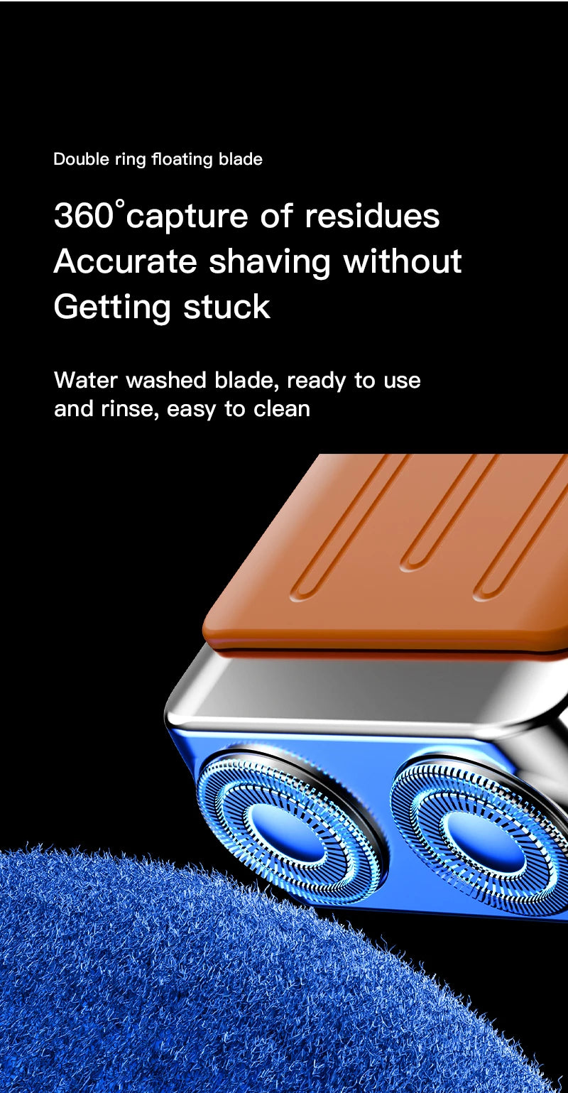 Mini Electric Smart Shaver Dual Blade Household Car Shaver Digital Display Rechargeable Shaver Powerful Beard Trimmer Tool