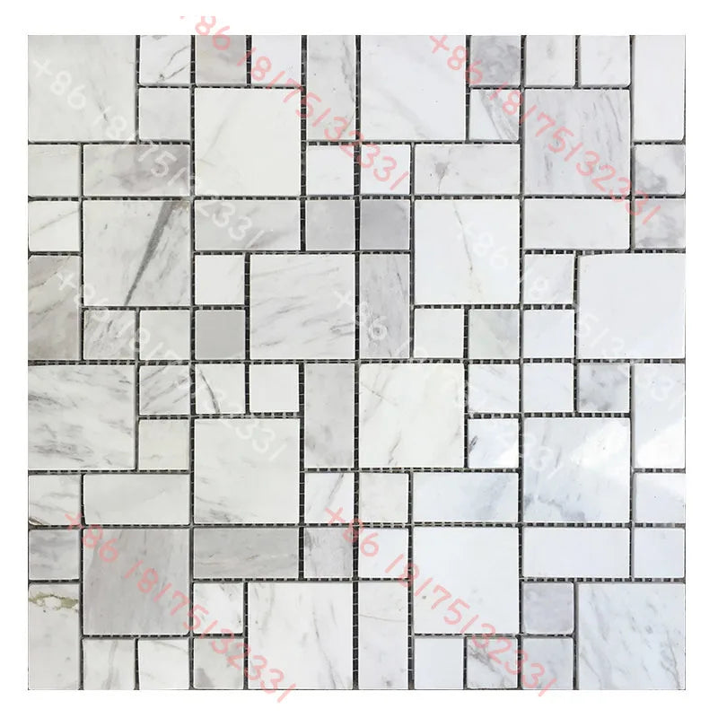 Gạch Mosaic Đá Marble Trắng Trang Trí Tường Sàn
