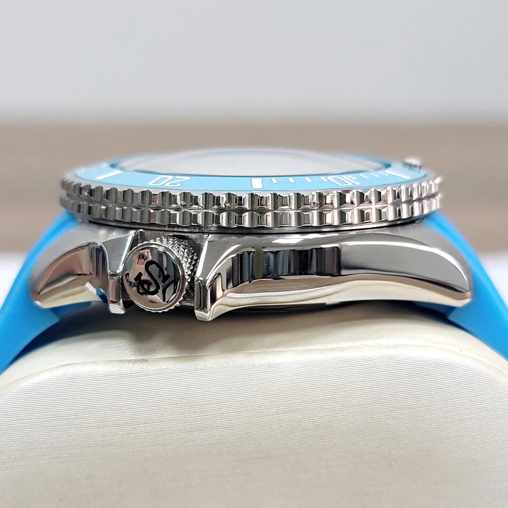 Đồng Hồ Cơ 41.5mm Mặt Xanh Vân, Máy Nhật NH35