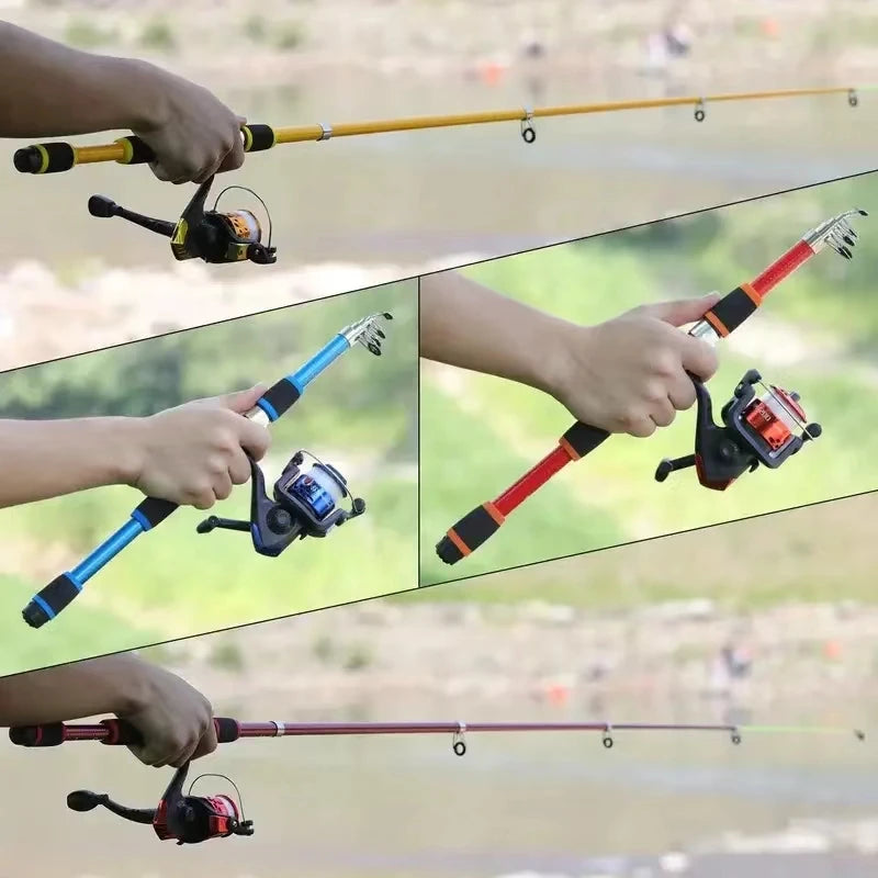 Travel Fishing Set: Telescopic Rod &amp; Reel, Lures
