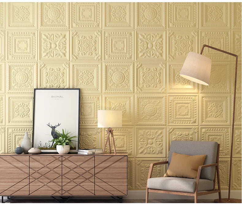 Nordic wallpaper self-adhesive 3D wall sticker bedroom living room wallpaper background wall decoration sticker