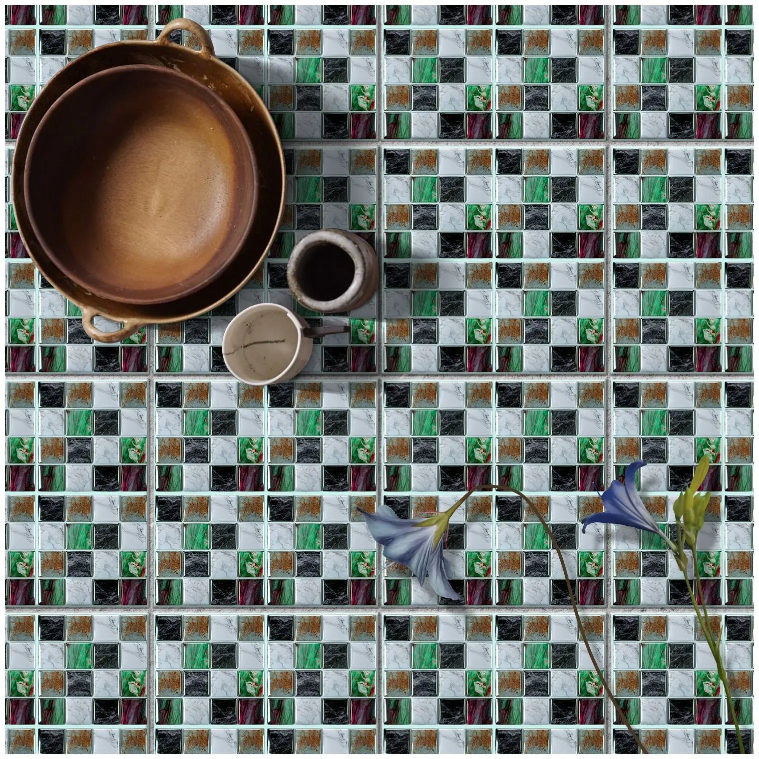 10 Waterproof Marble Mosaic Tile Stickers