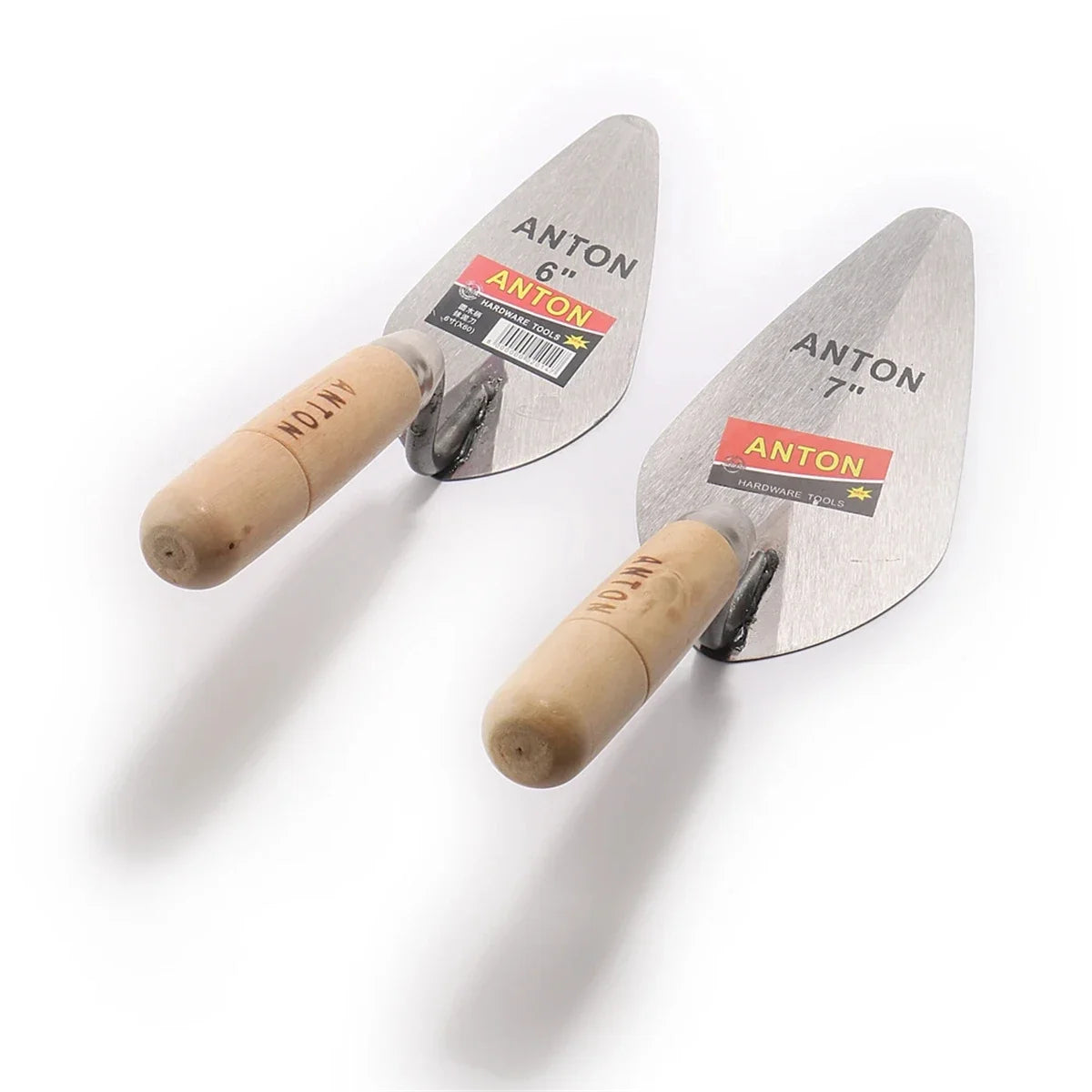 Carbon Steel Plastering Trowel 6 inch 7 inch Pointed Bricklaying Knife Round Wooden Handle Trowel Wall Brick Trowel Mason Tools