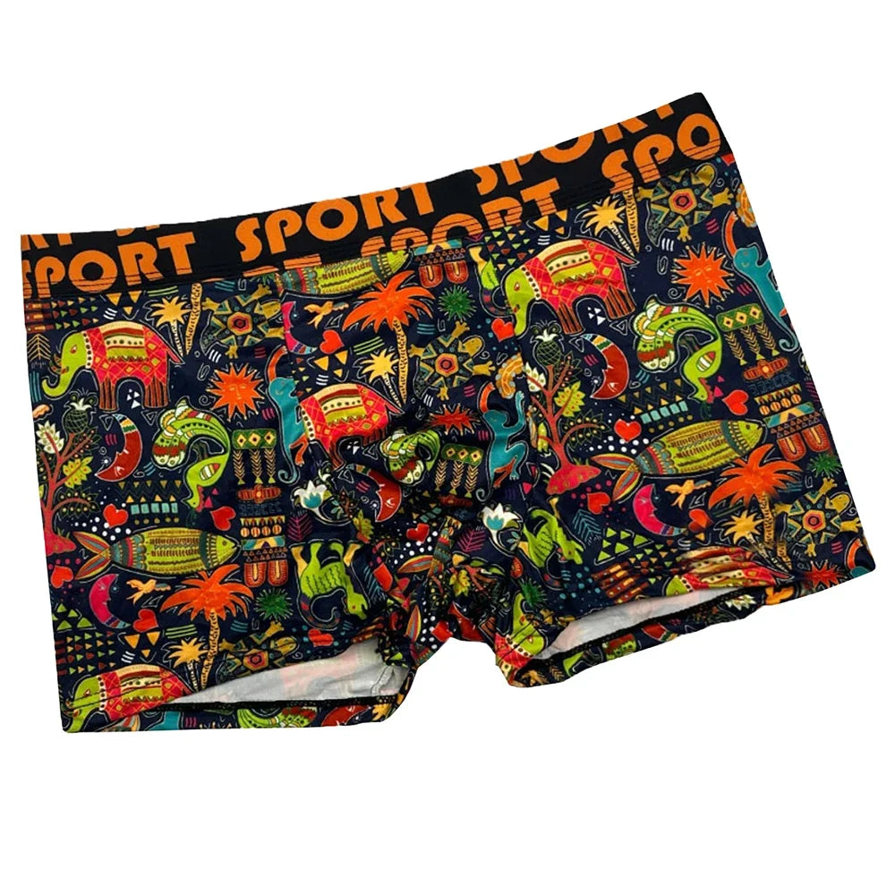 Breathable graffiti men's underwear - Convenient 3-piece set
